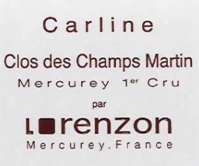 Bruno Lorenzon Mercurey 1er Cru Clos Champs Martin Carline ROUGE