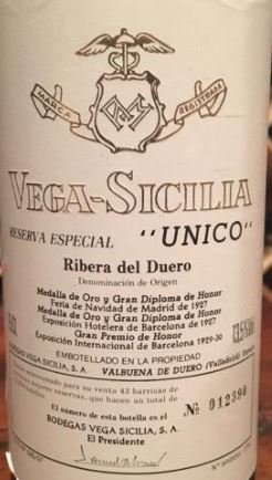 Vega Sicilia Unico Ribera del Duero Reserva Especial Red R20