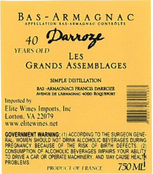 Francis Darroze Armagnac Les Grands Assemblages 40 year old