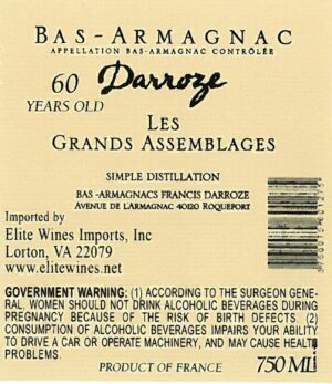 Francis Darroze Armagnac Les Grands Assemblages 60 year old