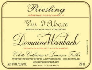 Weinbach Riesling Reserve Personnelle
