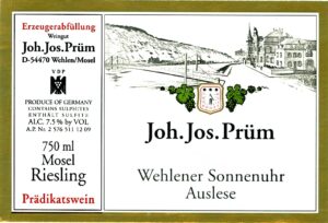 Joh. Jos. Prum Wehlener Sonnenuhr Riesling Auslese 16 JJ4-16