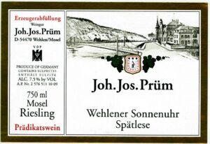 Joh. Jos. Prum Wehlener Sonnenuhr Riesling Spatlese 16 JJ2-16