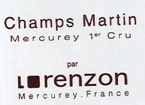 Bruno Lorenzon Mercurey 1er Cru Champs Martin BLANC