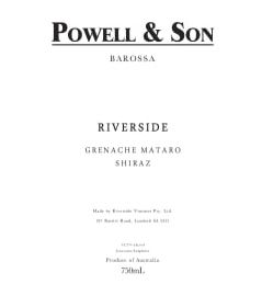 Powell and Son RIVERSIDE Grenache Mataro Shiraz
